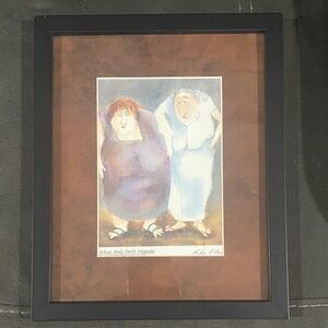 Framed Art Print in Black Frame Brown Mat “When Body Parts Migrate” -Erika Oller